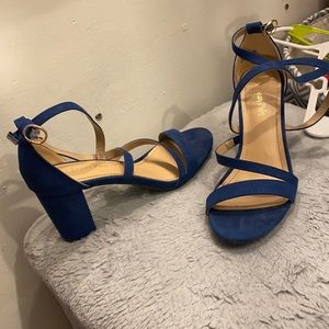 Navy block heels